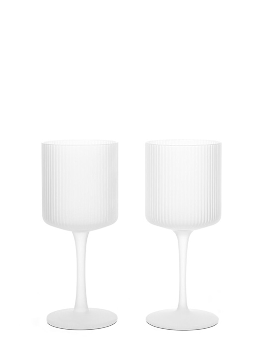 Ferm Living - Lot de 2 verres à vin blanc Ripple