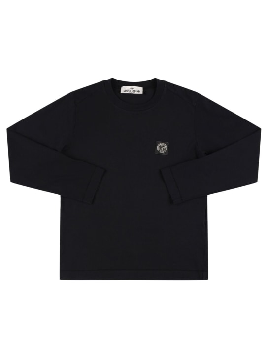 Stone Island Junior - T-shirt en coton à manches longues