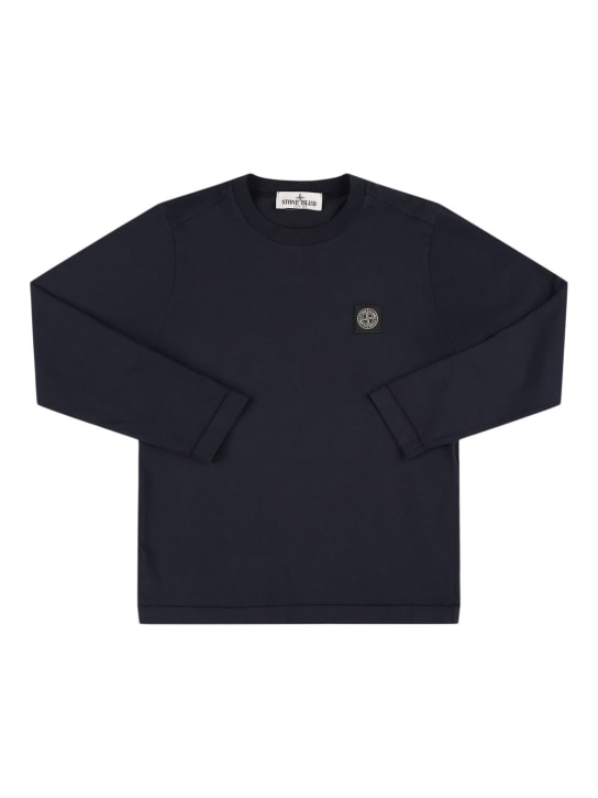 Stone Island Junior - T-shirt en coton à manches longues