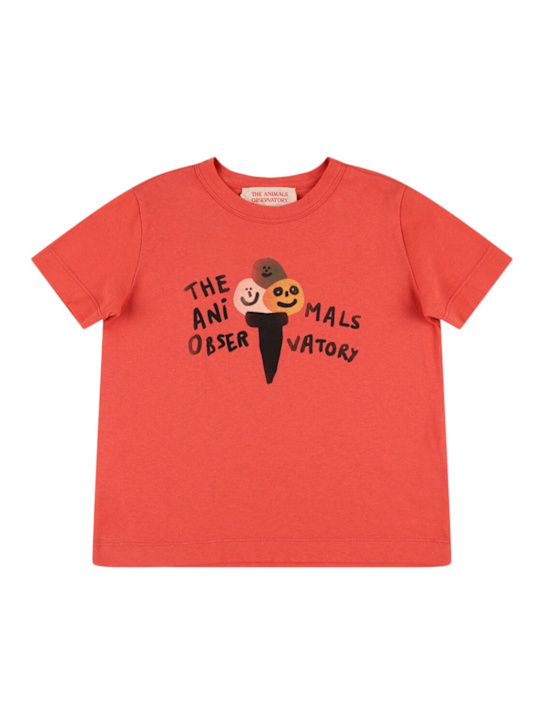 The Animals Observatory: T-shirt en jersey de coton imprimé