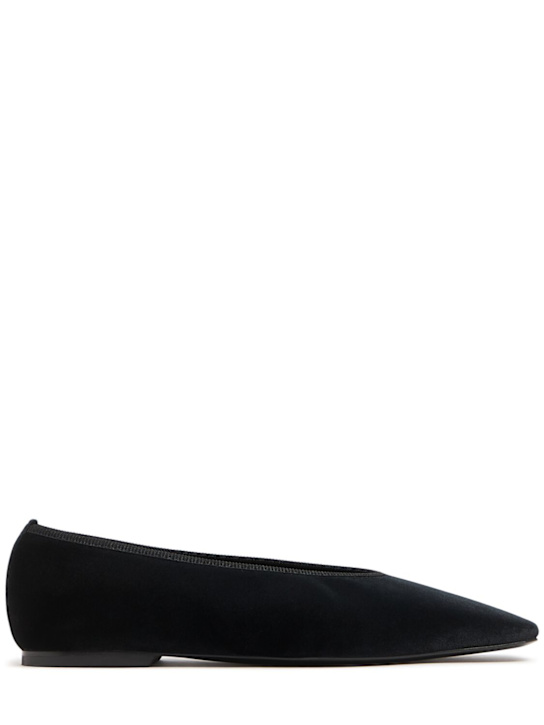 Toteme: Ballerines en velours Minimalist 10 mm