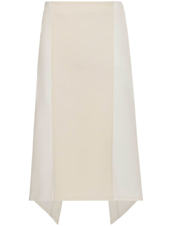 JW Anderson: Layered denim & twill midi skirt
