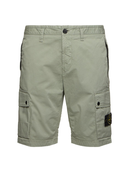Stone Island: Short en coton stretch avec patch logo
