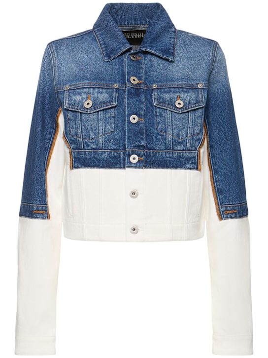 Jean Paul Gaultier: Giacca in denim Petit Grand cotone trompe l'oeil