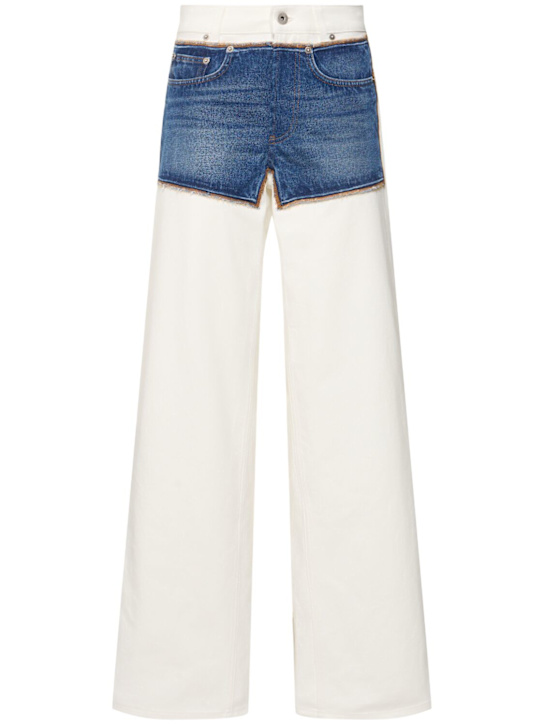 Jean Paul Gaultier - Jeans larghi Petit Grand in cotone trompe l'oeil