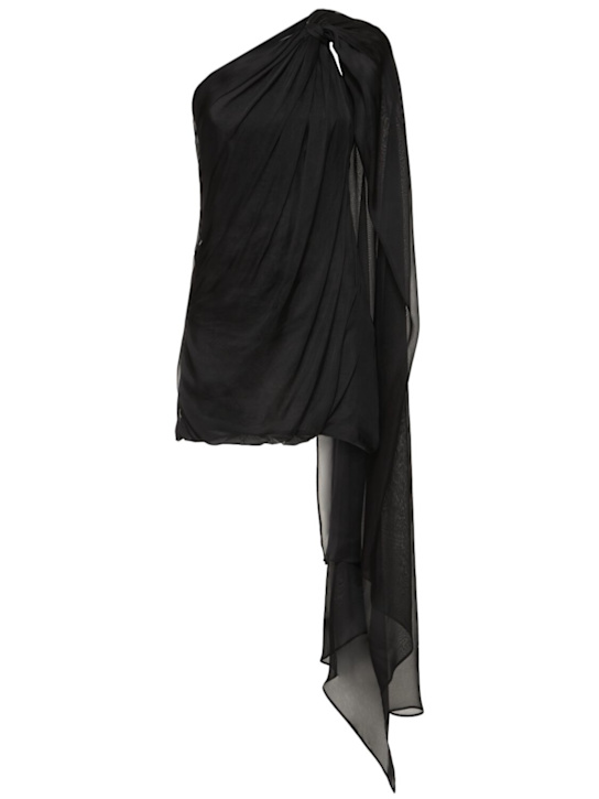 Vestito in raso di seta drappeggiato