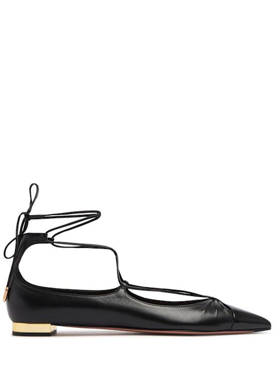 Aquazzura - 10mm Gabi leather ballerinas