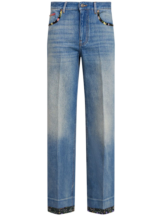 Valentino: Jeans dritti vita alta in viscosa