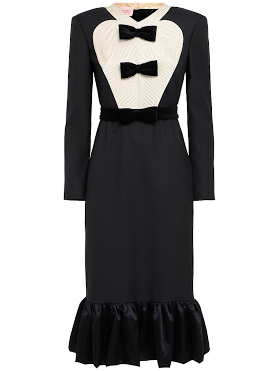 Valentino: Virgin wool midi dress with bows