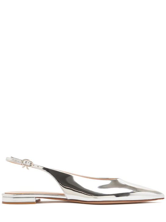 Gianvito Rossi - 10mm Metallic leather slingback flats