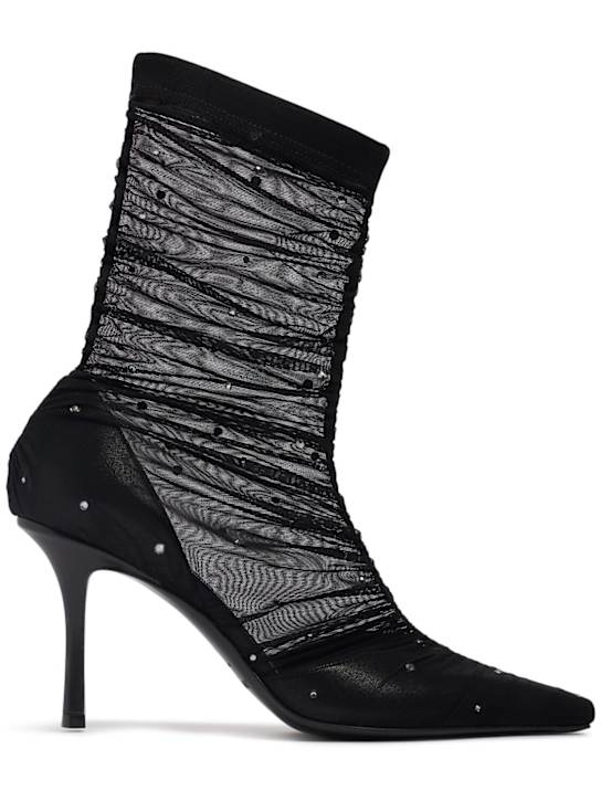 Jimmy Choo - 85mm Stiefeletten aus Mesh mit Kristallen „Lotta“