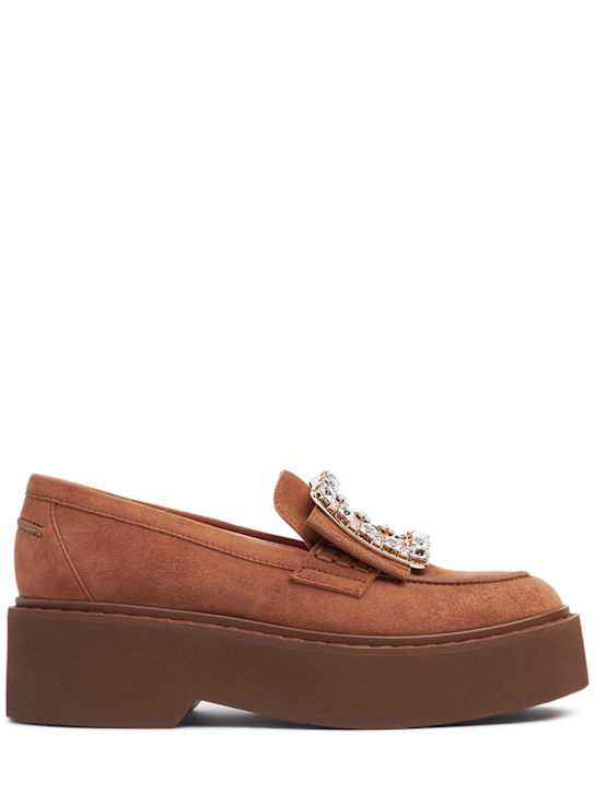 Roger Vivier - Mocassins en daim Viv Rangers Strass 50 mm
