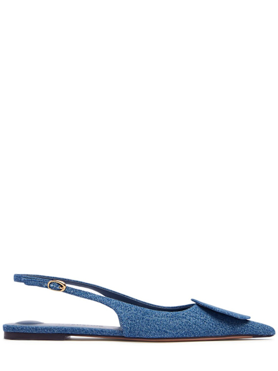 Jacquemus: 10mm Duelo P denim slingback flats