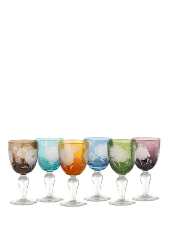 Polspotten: Lot de 6 verres à vin multicolores Peony