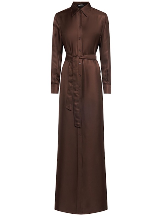 Tom Ford: Vestido camisero de sarga de seda estampado