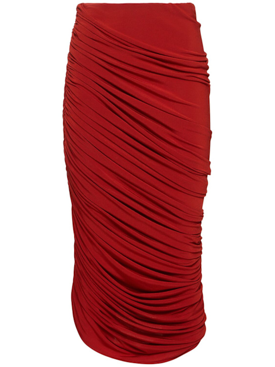 Magda Butrym - Draped viscose blend jersey long skirt