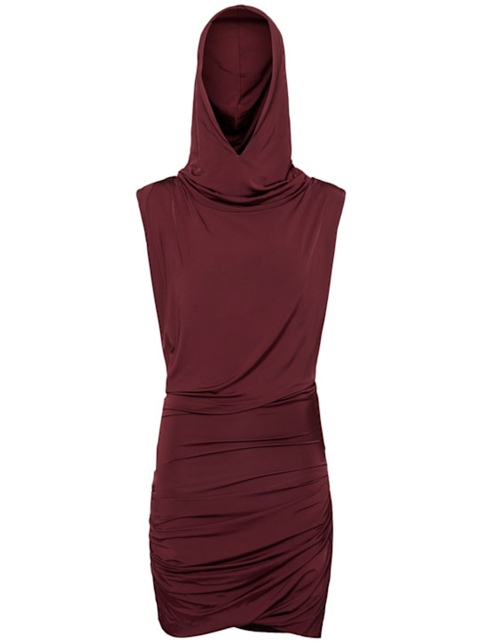 Magda Butrym - Draped viscose mini dress w/ hood