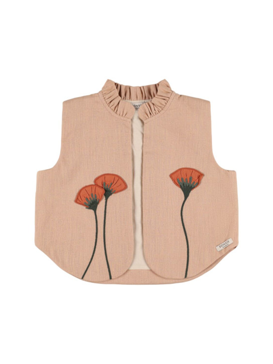 Donsje - Veste en lin brodée de coquelicots
