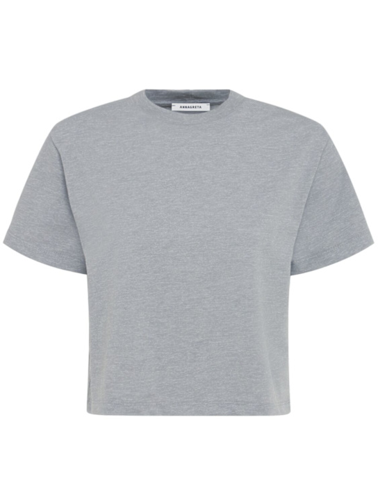 Annagreta - T-shirt cropped Greta in jersey di cotone
