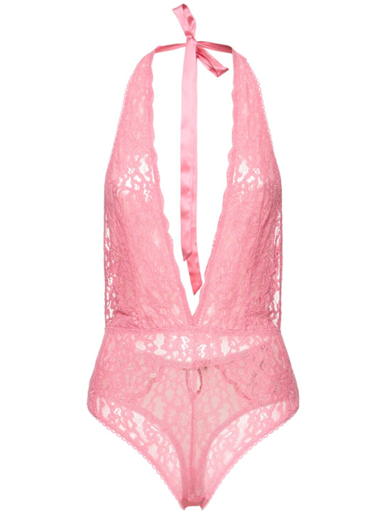 Fleur Du Mal - Charlotte halterneck lace teddy bodysuit
