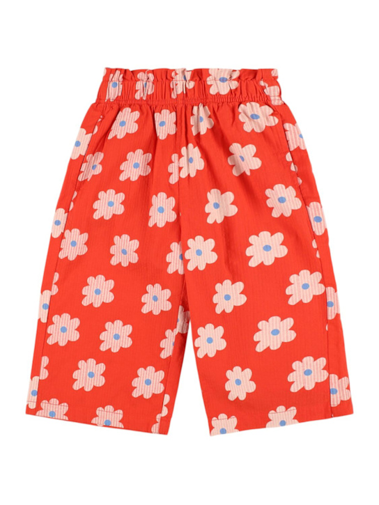 Jellymallow - Flower printed cotton wide pants
