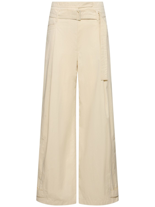 LOW CLASSIC - Double belt cotton blend pants