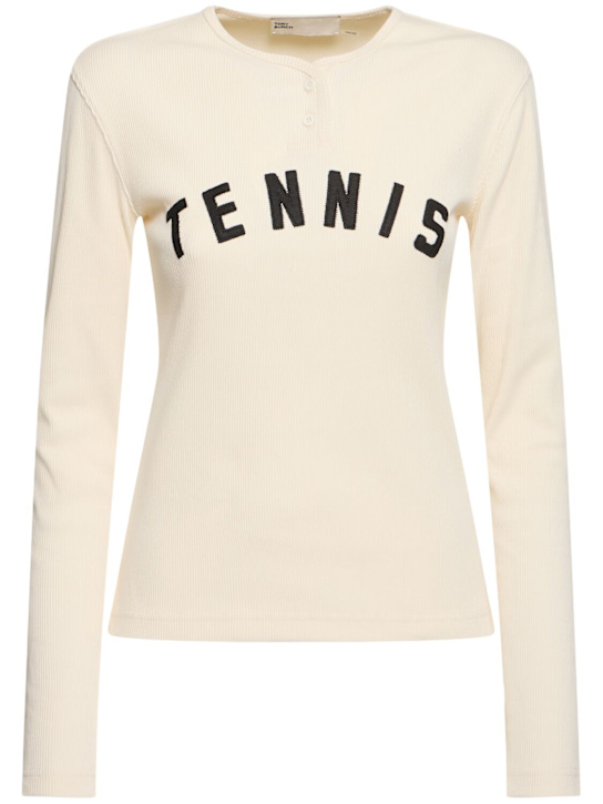 Tory Sport - T-shirt tennis in cotone a costine
