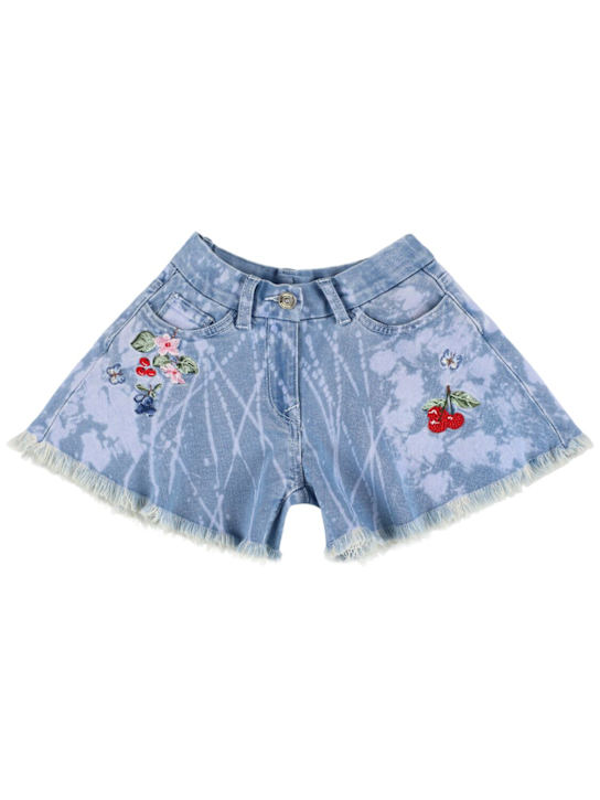 Monnalisa: Short en denim brodé