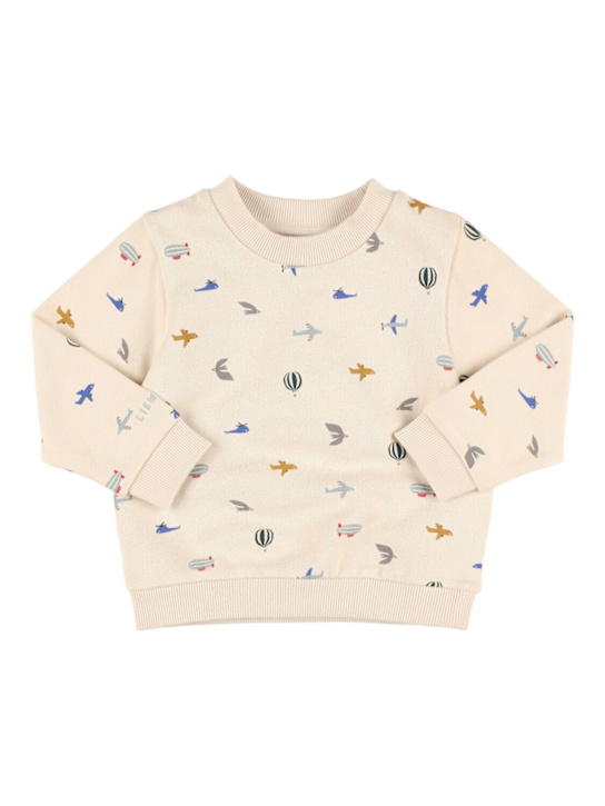 Liewood: Sweat-shirt col rond en coton imprimé Smile