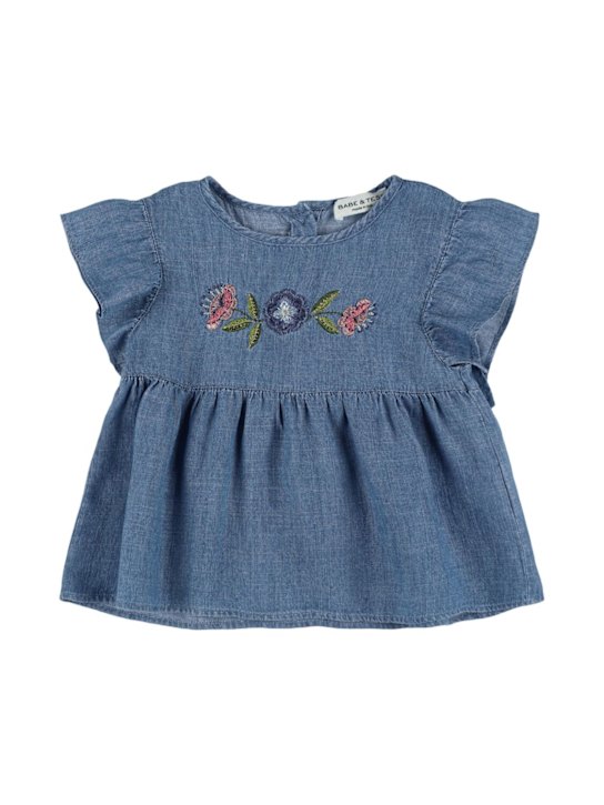 Babe & Tess: Chemise en denim de lyocell et lin