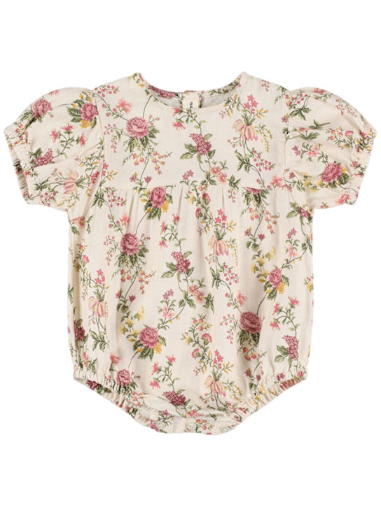 Babe & Tess: Body imprimé en lin et viscose
