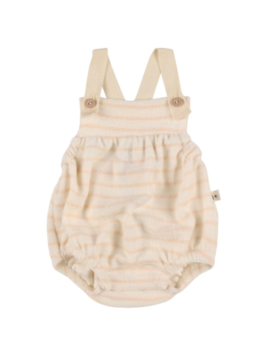 1 + IN THE FAMILY: Striped cotton blend terry overalls