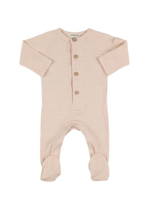 1 + IN THE FAMILY - Striped cotton blend romper