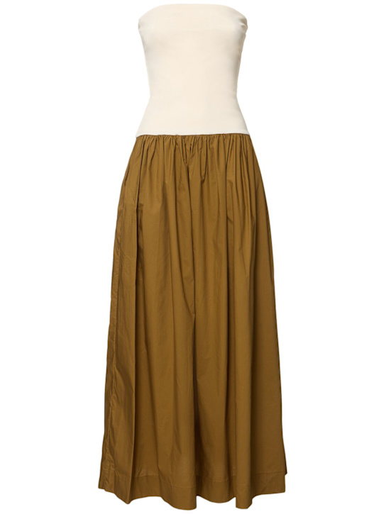ESSE Studios - Duo knit & poplin strapless dress