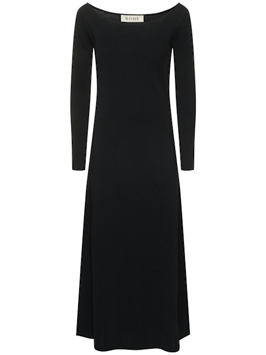 Róhe: Robe longue en maille à col bardot