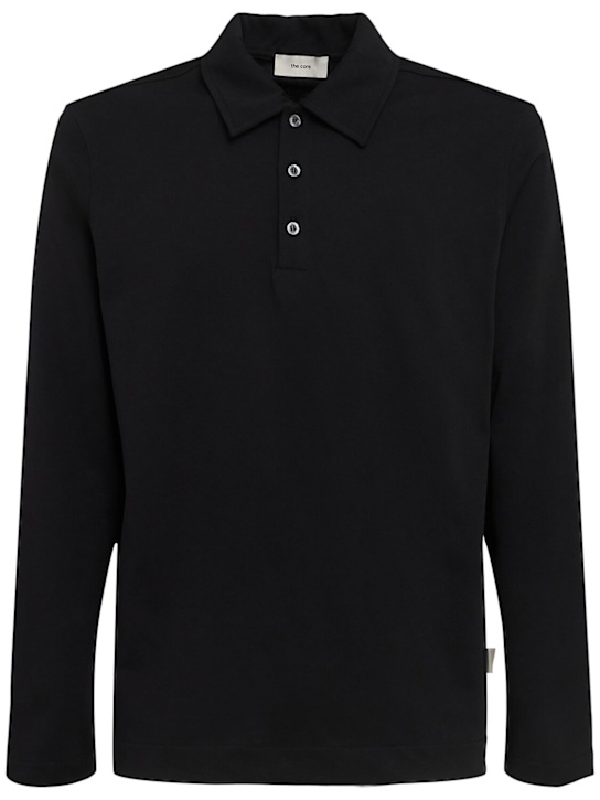 THE CORE: Classic long-sleeve cotton jersey polo