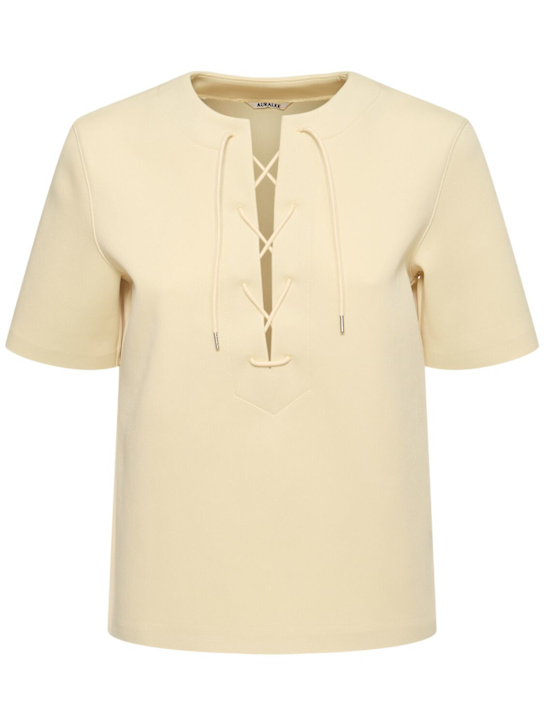 Auralee: Wetsuit jersey lace-up top