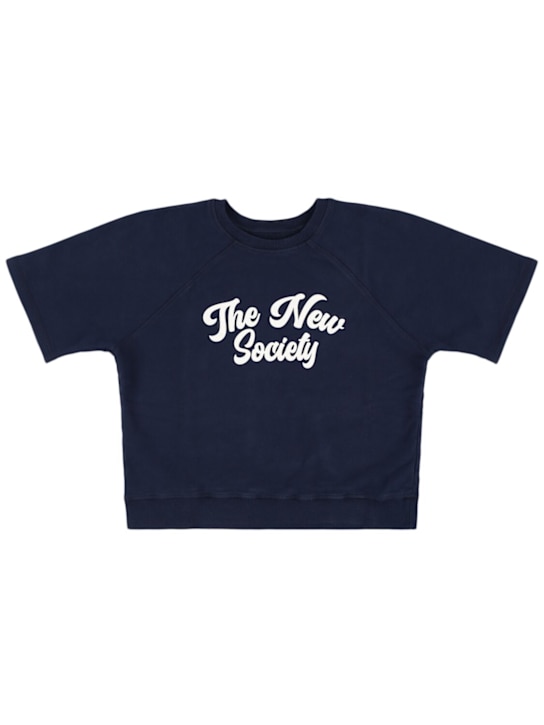 The New Society - Sweat-shirt en coton à manches courtes
