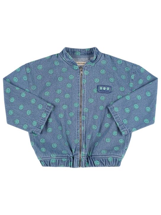 The New Society - Veste bomber en denim de coton imprimé