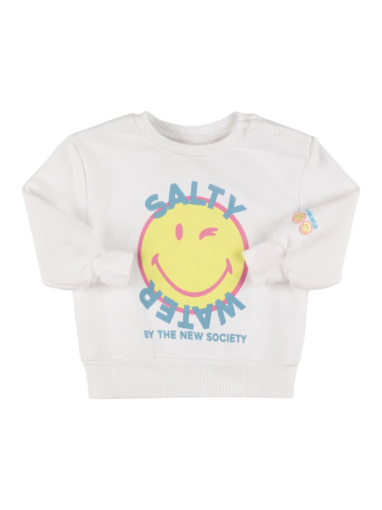 The New Society: Sweat-shirt en coton mélangé imprimé