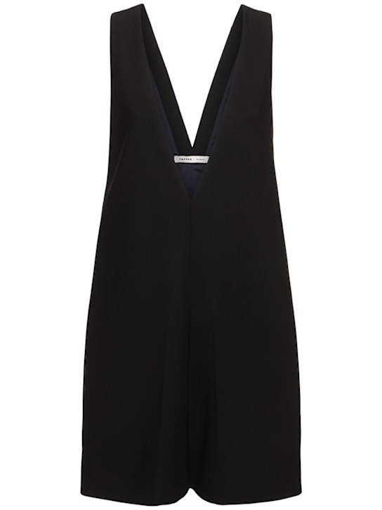 Carven - Robe courte en laine mélangée à col en V