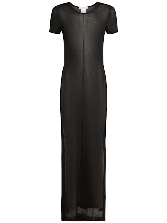 Lemaire: Robe en viscose brillante avec fentes
