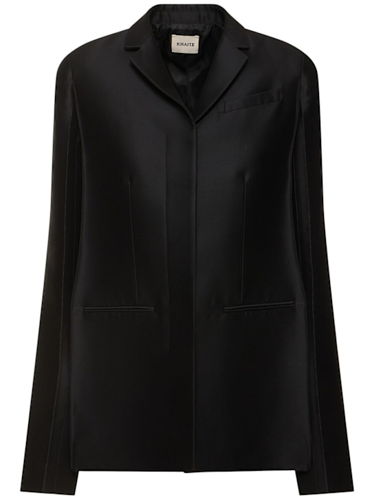 Khaite: Blazer Crittan in faille di seta e lana