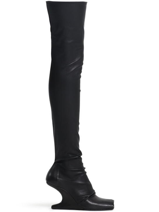 Rick Owens: 80mm hohe Sockenlederstiefel „Cantilever“