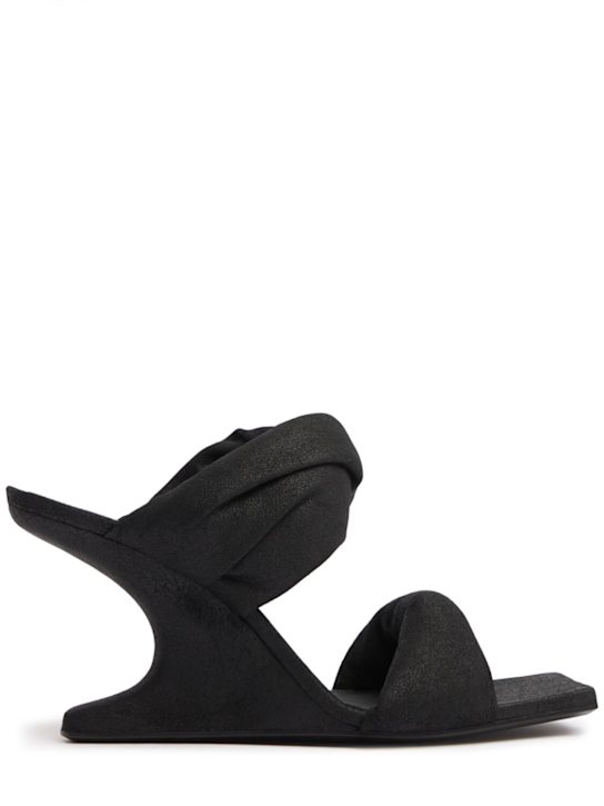 Rick Owens: 80mm Twisted Cantilever suede mules
