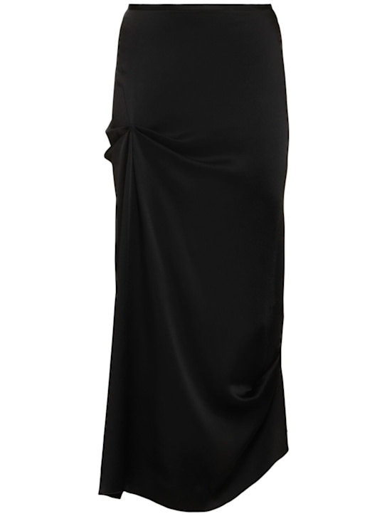 Victoria Beckham - Jupe midi en satin drapé à plis