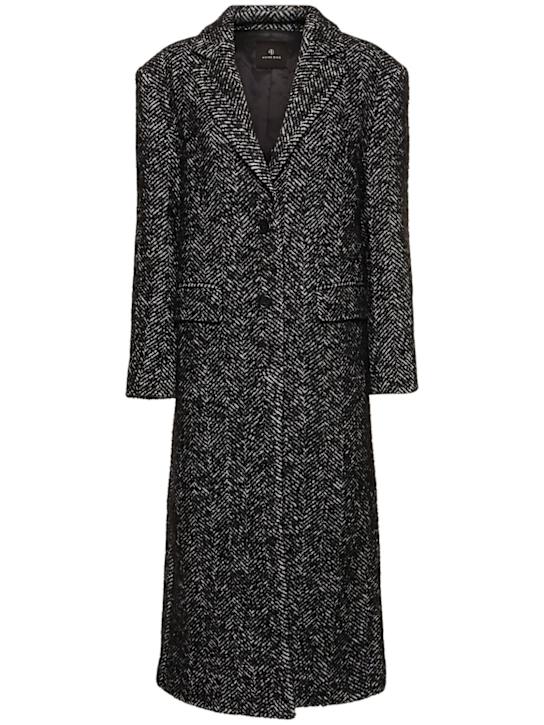 ANINE BING - Quinn wool blend herringbone tweed coat