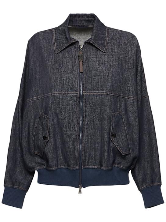 Brunello Cucinelli - Padded denim bomber jacket