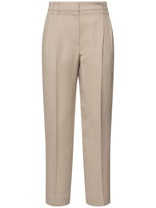 Brunello Cucinelli - Fluid linen blend twill cropped pants