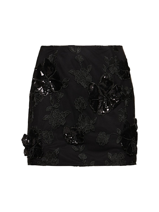 Rotate - Jupe courte en mesh fleuri Lula